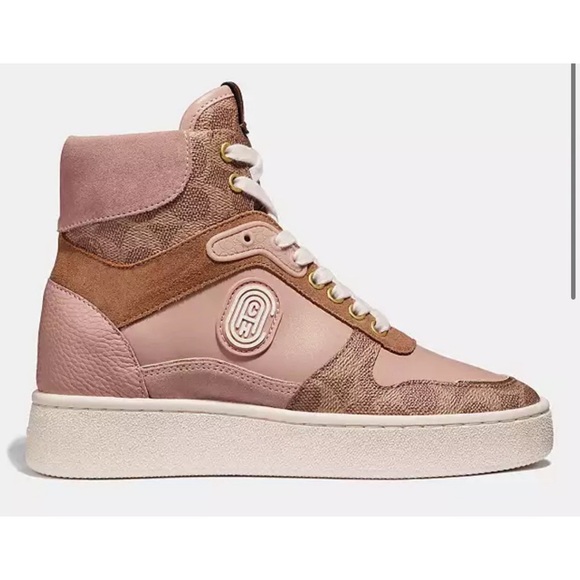 Coach C220 High Top Sneaker With Coach Patch Size 9.5 - Picture 1 of 9
